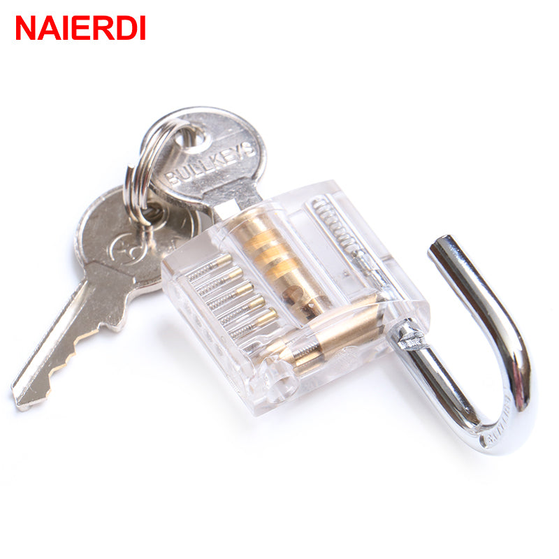 Cadenas transparent pour entrainement d’ouverture de serrure par un serrurier professionnel